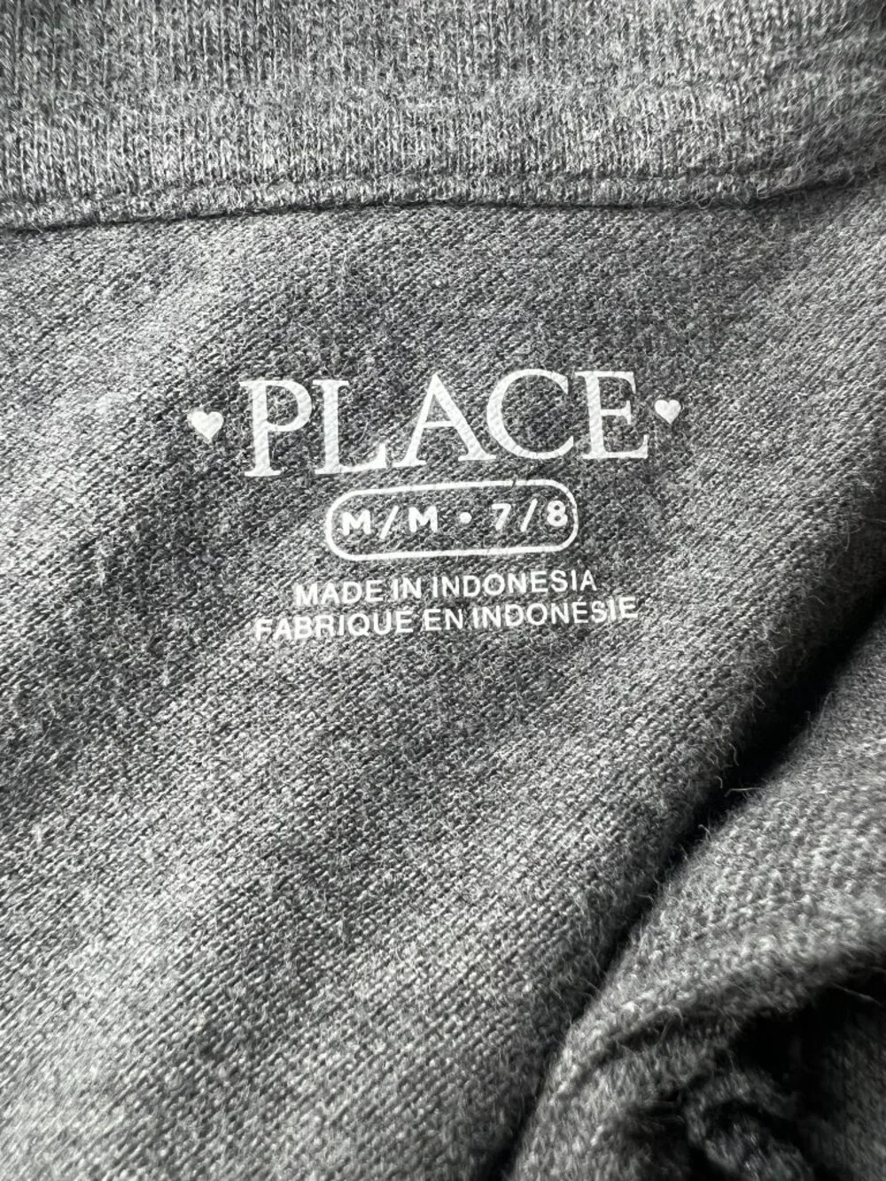 The Children's Place Girls Charcoal Gray Ruffle Polo Shirt Size M 7/8 Uniform
